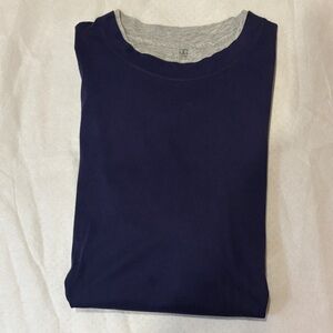 Brunello Cucinelli Blue and Gray Slim Fit Tee